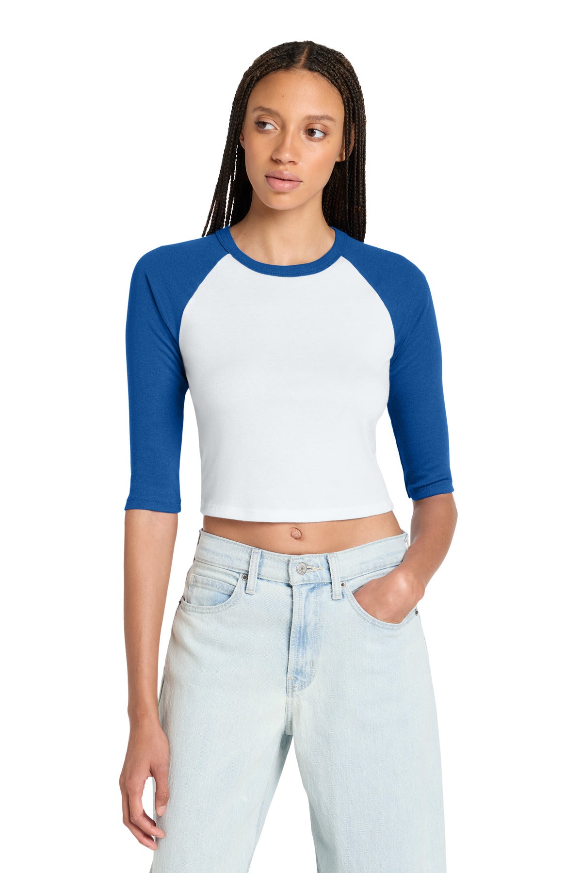 BELLA+CANVAS® Women's Micro Rib 3/4 Raglan Baby Tee BC1200