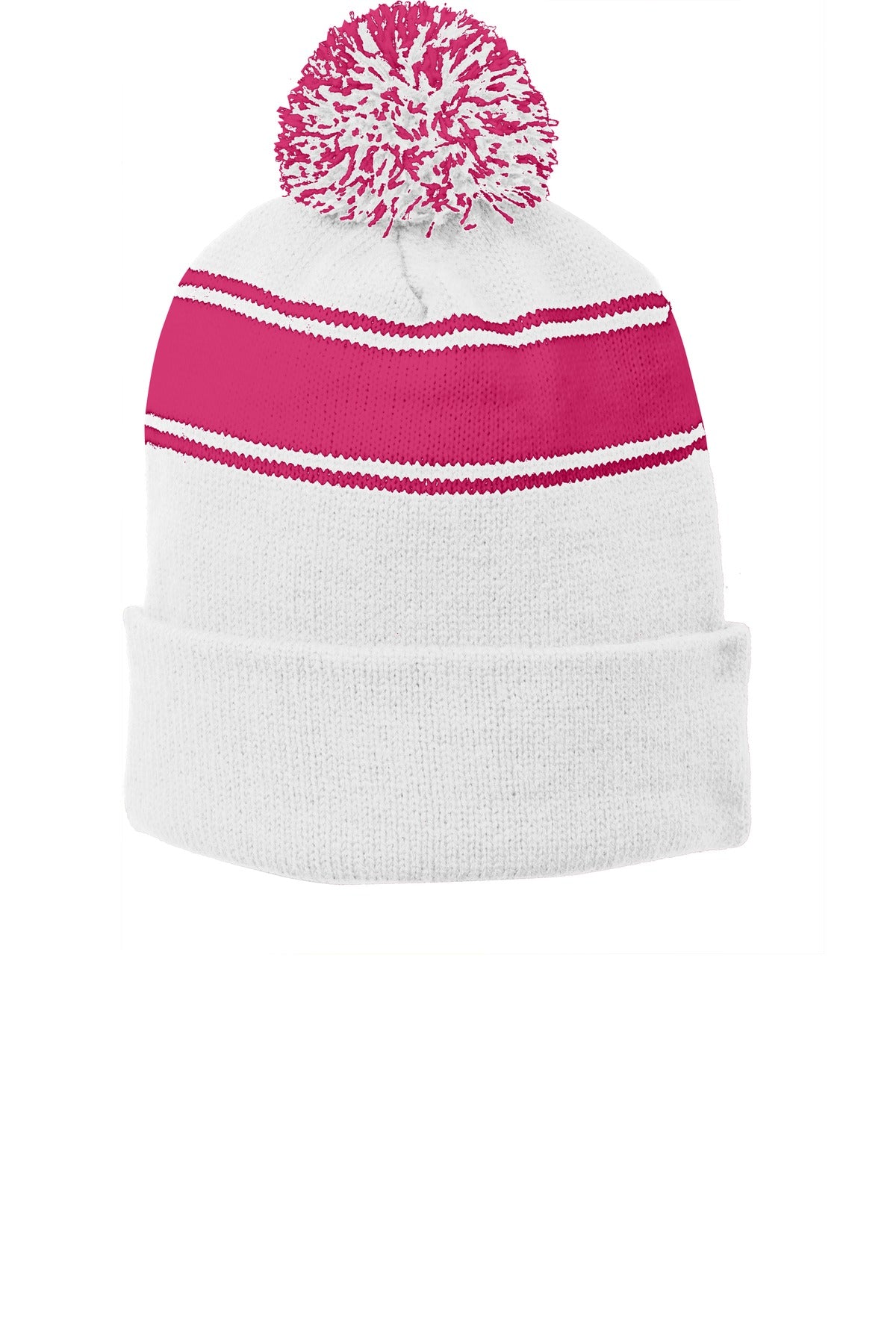 Sport-Tek® Stripe Pom Pom Beanie. STC28