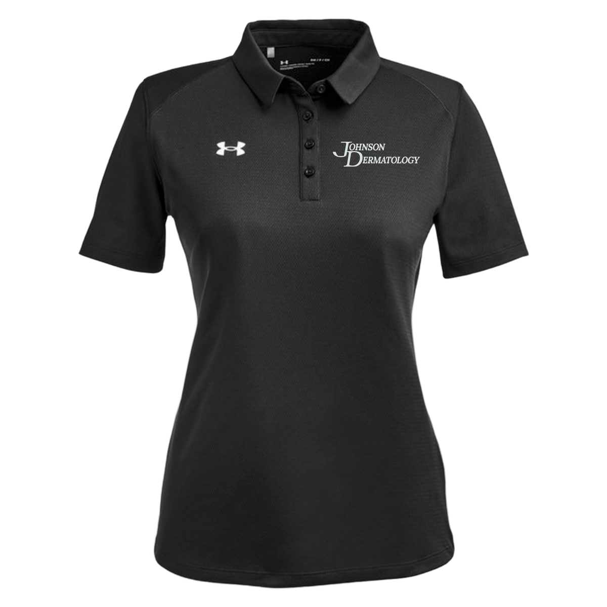 johnsondermatology-under-armour-womens-tech-polo-embroidery-leftchest-1370431-black-flat-front
