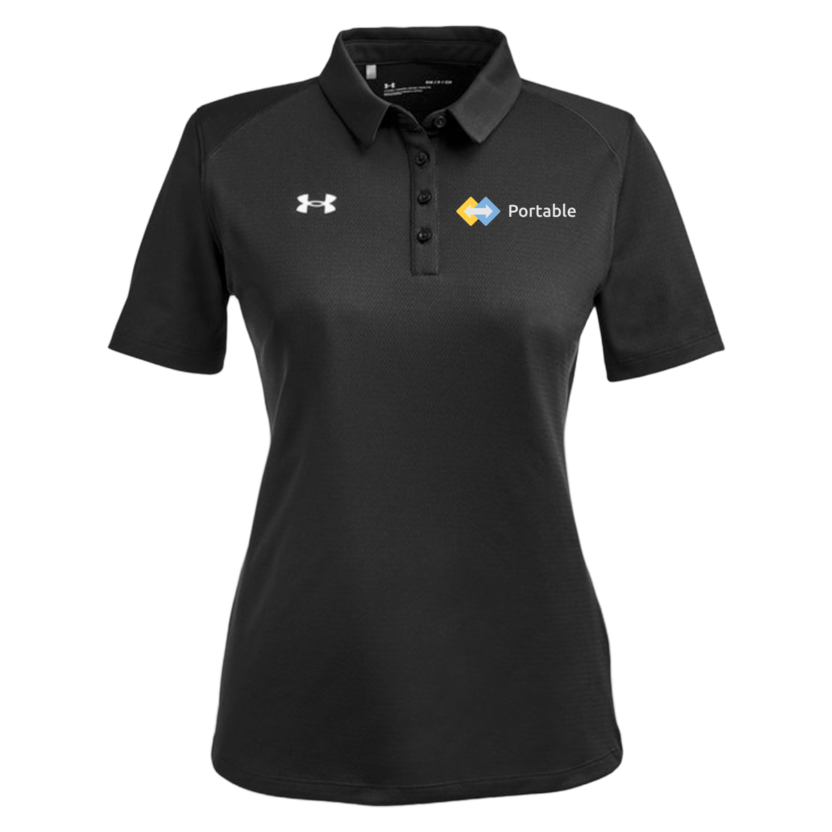 portable-under-armour-womens-tech-polo-embroidery-leftchest-1370431-black-flat-front