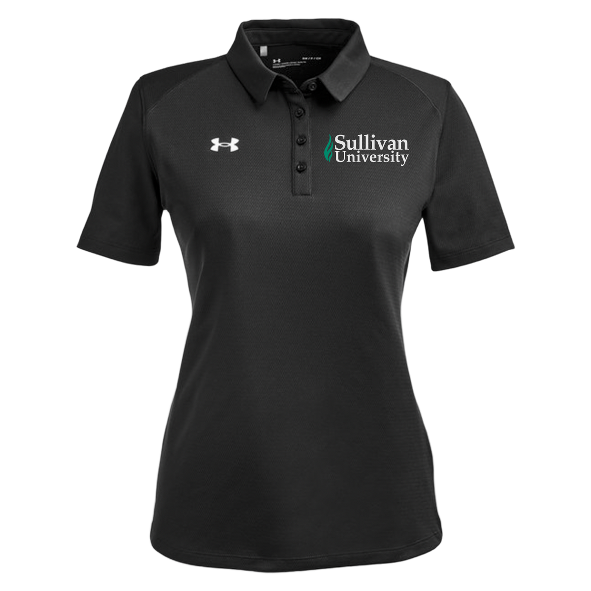 sullivan-under-armour-womens-tech-polo-embroidery-leftchest-1370431-black-flat-front