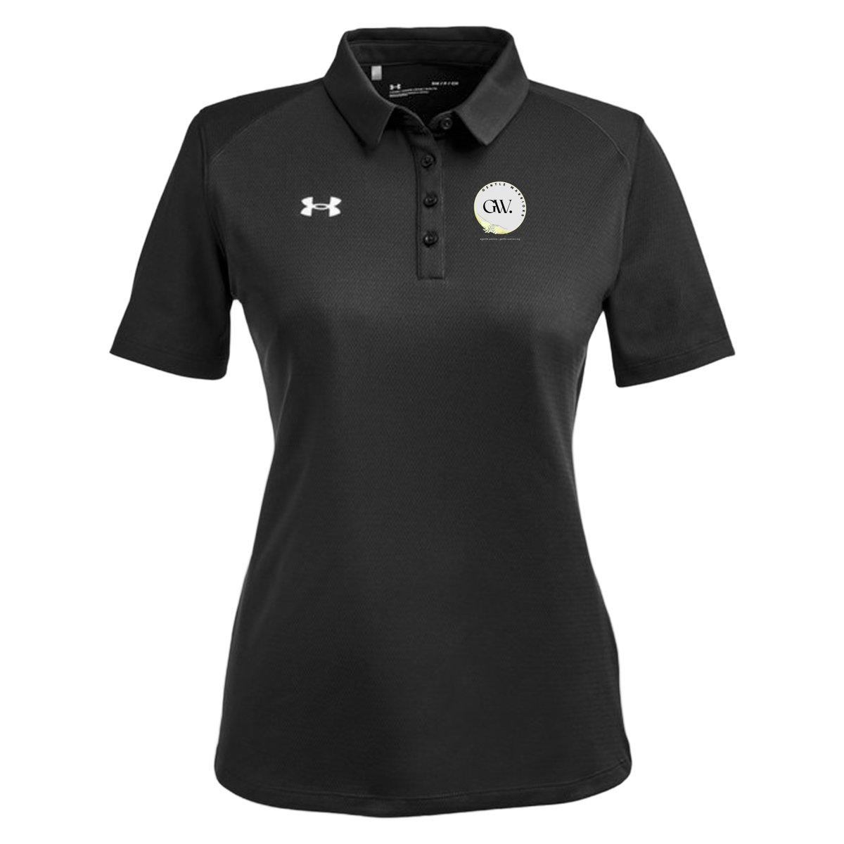 gentle-warriors-under-armour-womens-tech-polo-embroidery-leftchest-1370431-black-flat-front