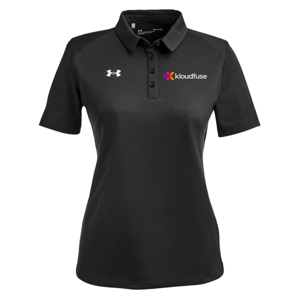 kloudfuse-under-armour-womens-tech-polo-embroidery-leftchest-1370431-black-flat-front