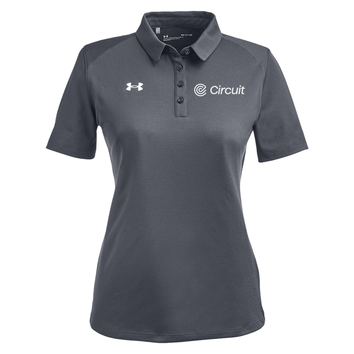 ridecircuit-under-armour-womens-tech-polo-embroidery-leftchest-1370431-csgreylightheatherwhite-flat-front