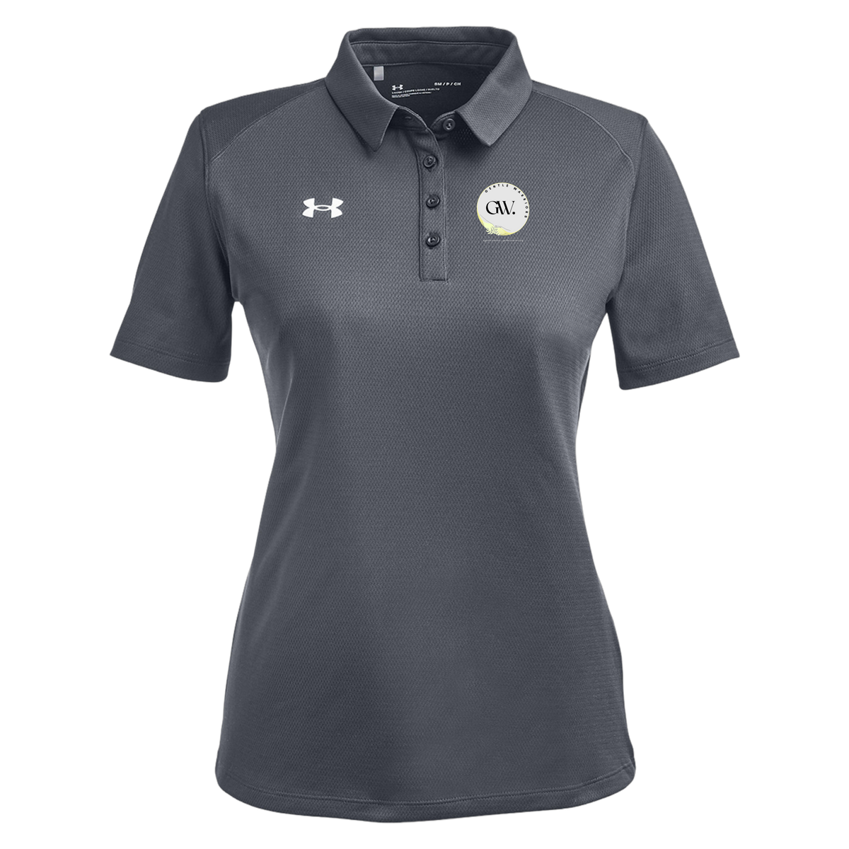 gentle-warriors-under-armour-womens-tech-polo-embroidery-leftchest-1370431-csgreylightheatherwhite-flat-front