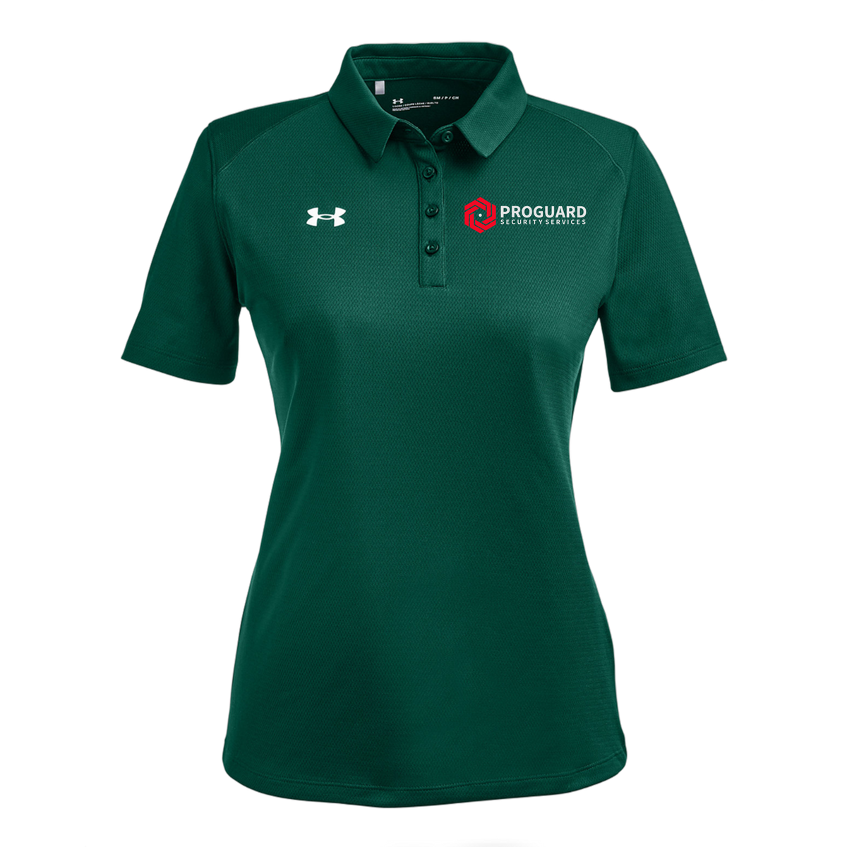 proguardsecurityservices-under-armour-womens-tech-polo-embroidery-leftchest-1370431-forgreen-flat-front