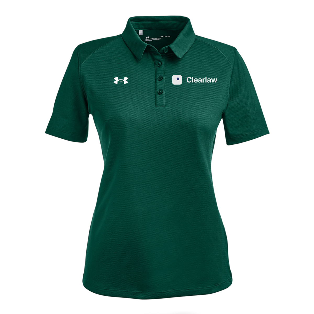 clearlaw-under-armour-womens-tech-polo-embroidery-leftchest-1370431-forgreen-flat-front