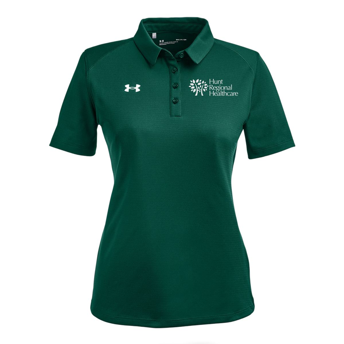 huntregional-under-armour-womens-tech-polo-embroidery-leftchest-1370431-forgreen-flat-front