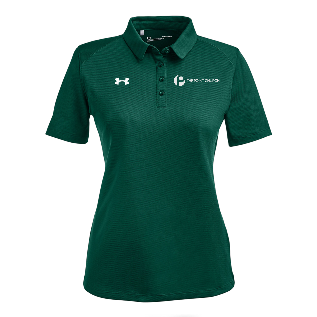 thepointva-under-armour-womens-tech-polo-embroidery-leftchest-1370431-forgreen-flat-front