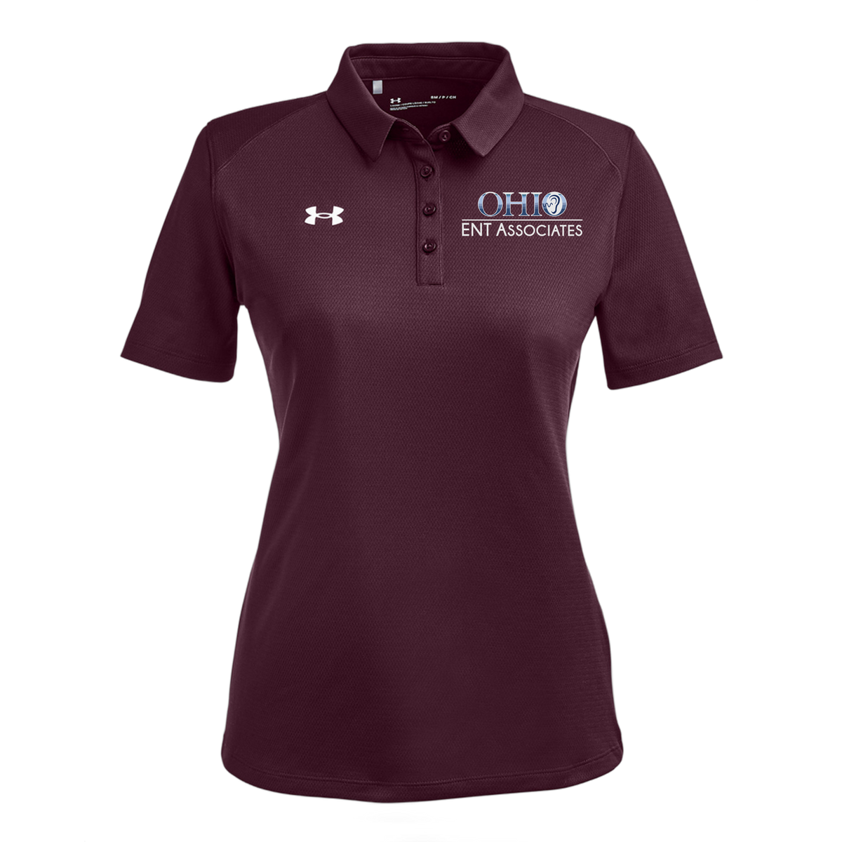 ohioentaudiology-under-armour-womens-tech-polo-embroidery-leftchest-1370431-maroon-flat-front