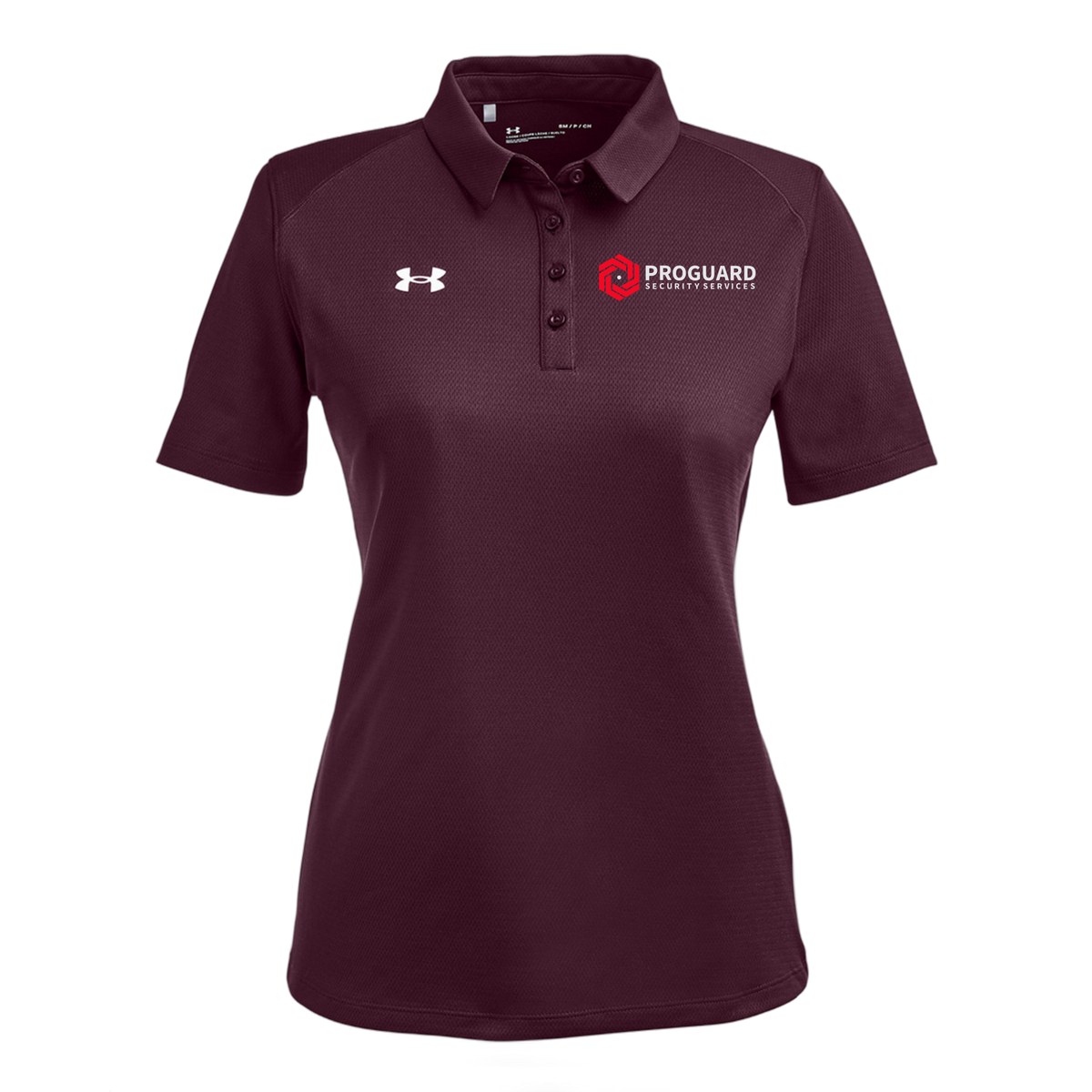 proguardsecurityservices-under-armour-womens-tech-polo-embroidery-leftchest-1370431-maroon-flat-front