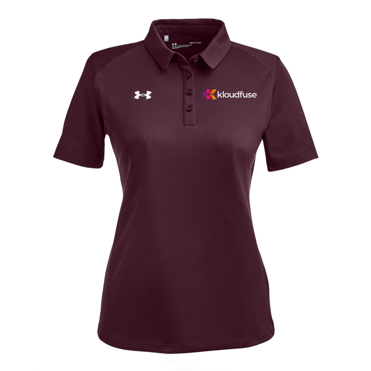 kloudfuse-under-armour-womens-tech-polo-embroidery-leftchest-1370431-maroon-flat-front