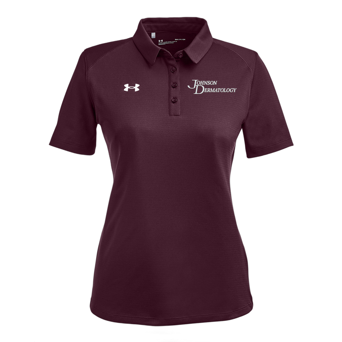 johnsondermatology-under-armour-womens-tech-polo-embroidery-leftchest-1370431-maroon-flat-front