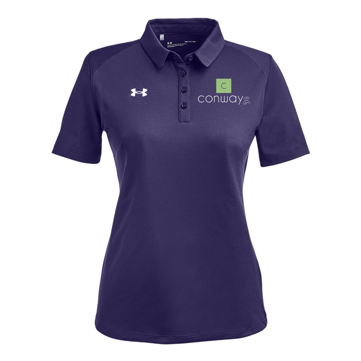 conwayobgyn-under-armour-womens-tech-polo-embroidery-leftchest-1370431-purple-flat-front