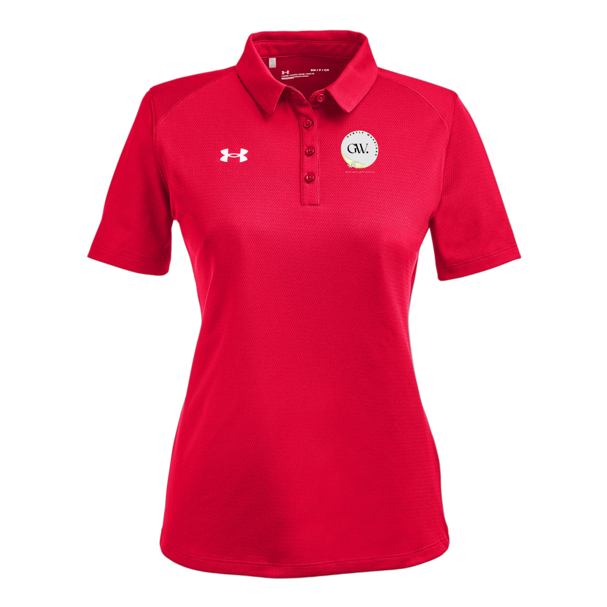 gentle-warriors-under-armour-womens-tech-polo-embroidery-leftchest-1370431-red-flat-front