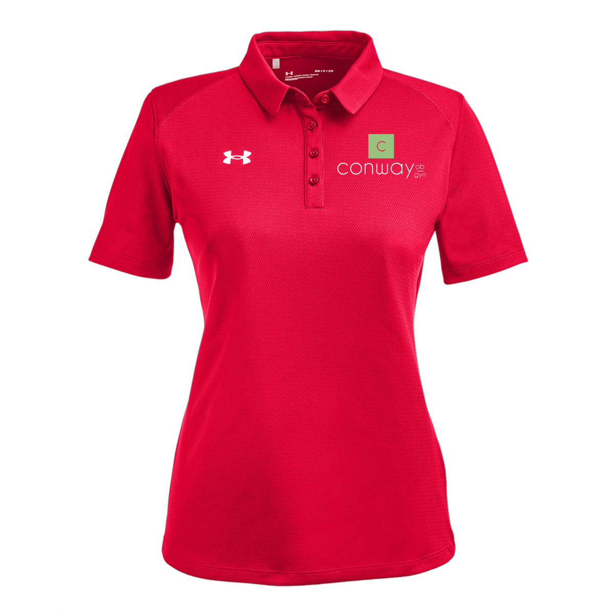 conwayobgyn-under-armour-womens-tech-polo-embroidery-leftchest-1370431-red-flat-front