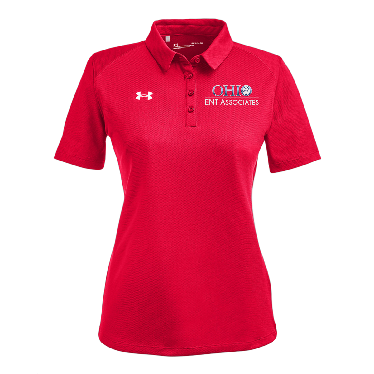 ohioentaudiology-under-armour-womens-tech-polo-embroidery-leftchest-1370431-red-flat-front