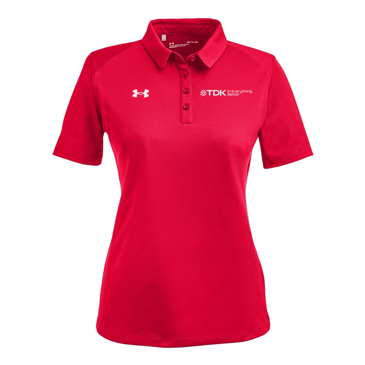tdk-under-armour-womens-tech-polo-embroidery-leftchest-1370431-red-flat-front