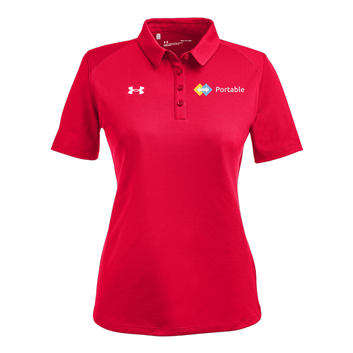 portable-under-armour-womens-tech-polo-embroidery-leftchest-1370431-red-flat-front