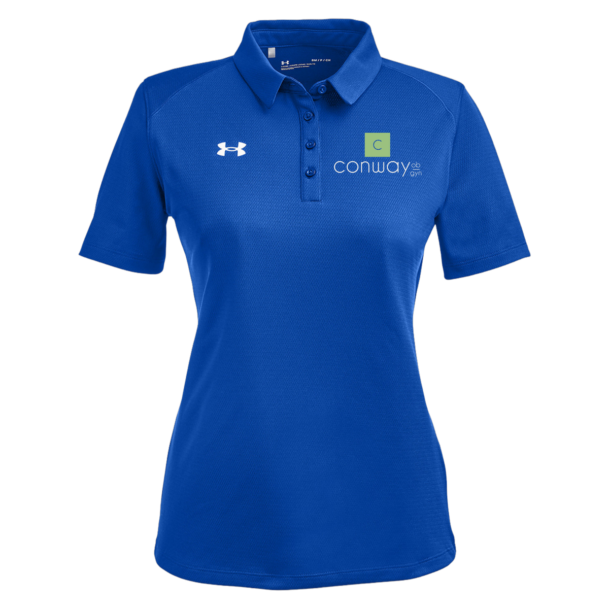 conwayobgyn-under-armour-womens-tech-polo-embroidery-leftchest-1370431-royal-flat-front