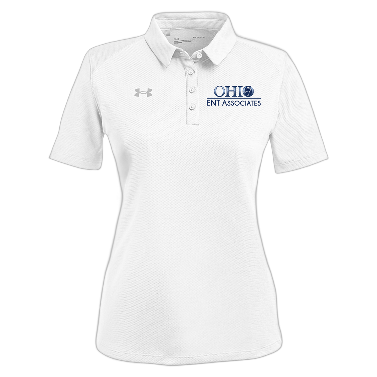 ohioentaudiology-under-armour-womens-tech-polo-embroidery-leftchest-1370431-white-flat-front