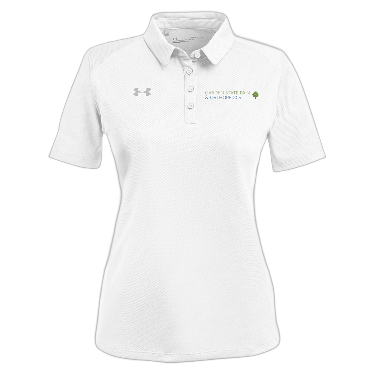 gardenstatepain-under-armour-womens-tech-polo-embroidery-leftchest-1370431-white-flat-front