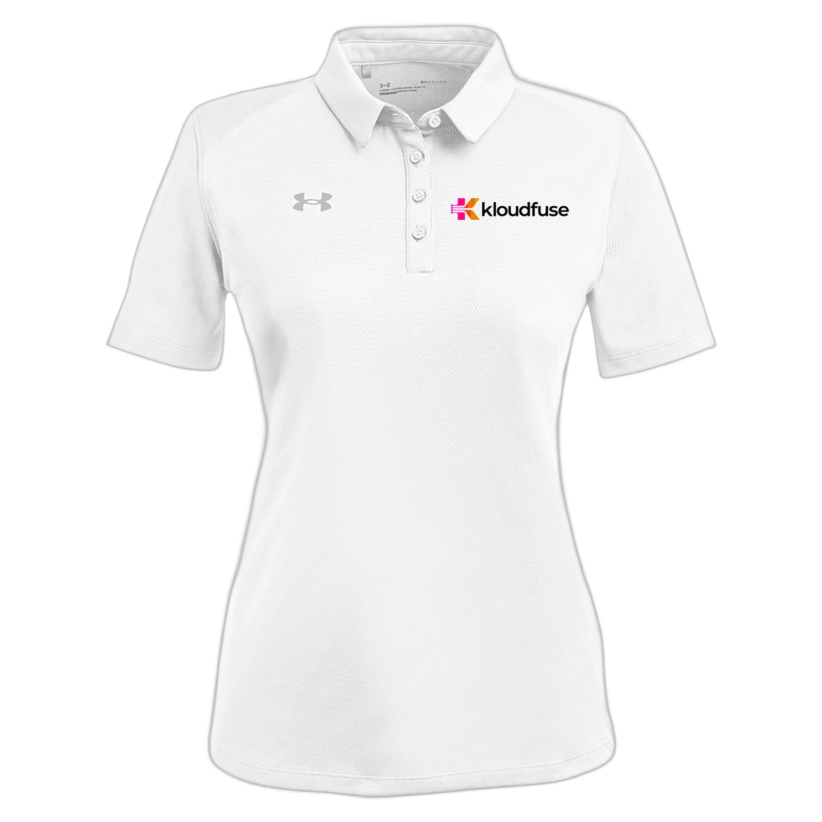 kloudfuse-under-armour-womens-tech-polo-embroidery-leftchest-1370431-white-flat-front