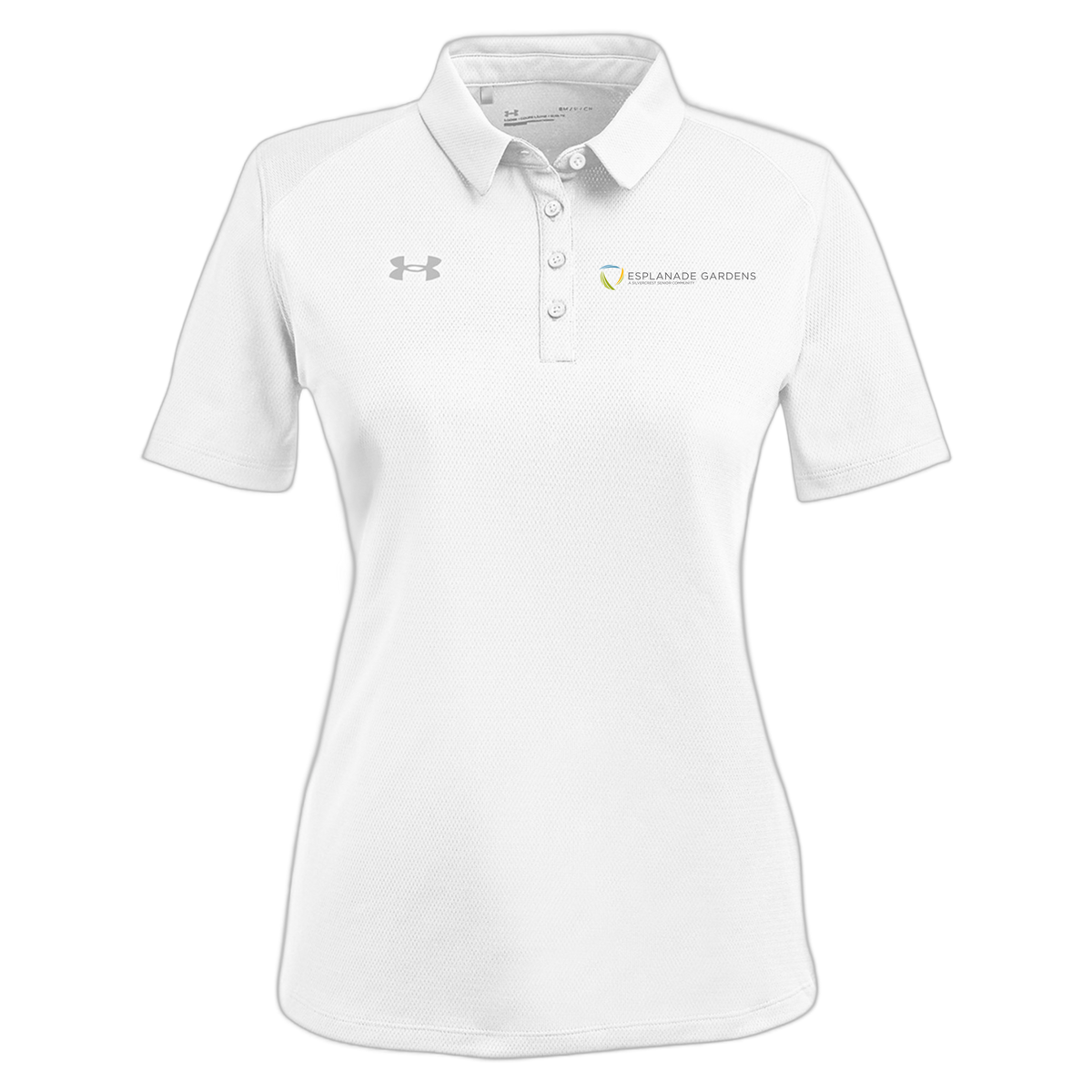 esplanadeseniorcampus-under-armour-womens-tech-polo-embroidery-leftchest-1370431-white-flat-front