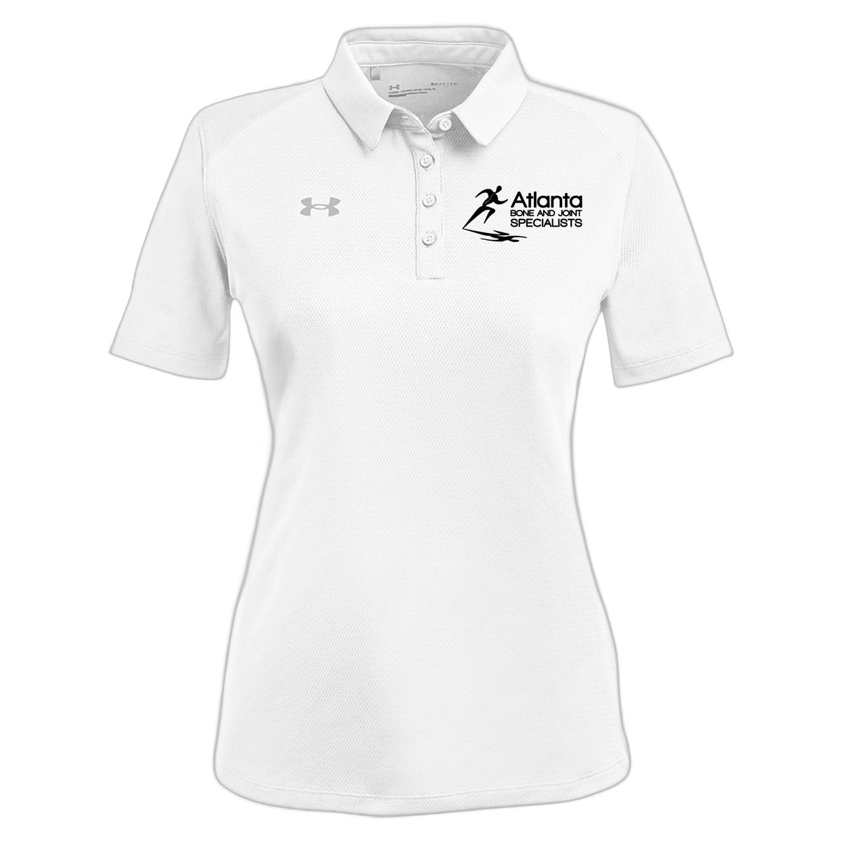 atlantaboneandjoint-under-armour-womens-tech-polo-embroidery-leftchest-1370431-white-flat-front