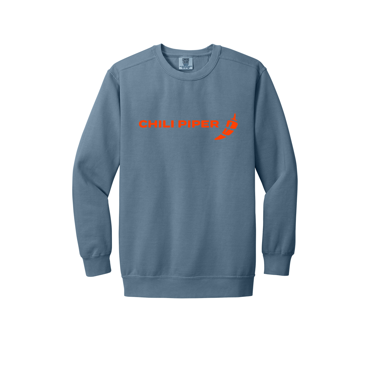 chilipiper-premium-comfort-crewneck-dtf-front-1566-bluejean-flat-front
