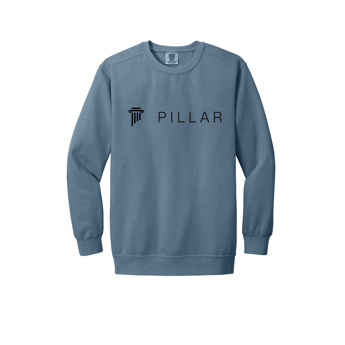 pillar-premium-comfort-crewneck-dtf-front-1566-bluejean-flat-front
