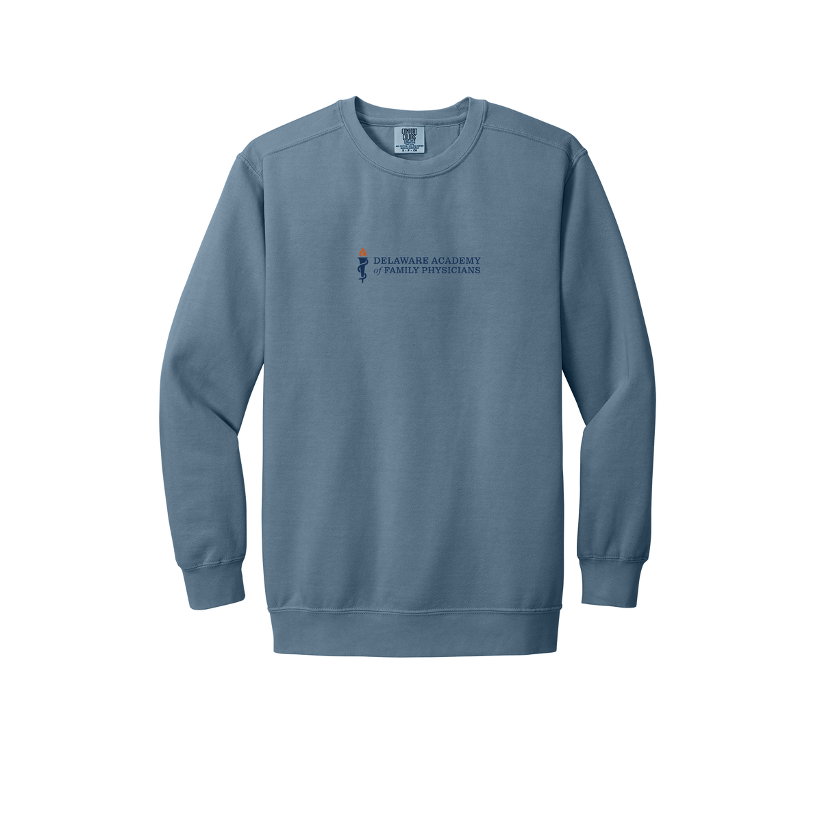 delfamdoc-premium-clinic-comfort-crewneck-dtf-front-1566-bluejean-flat-front