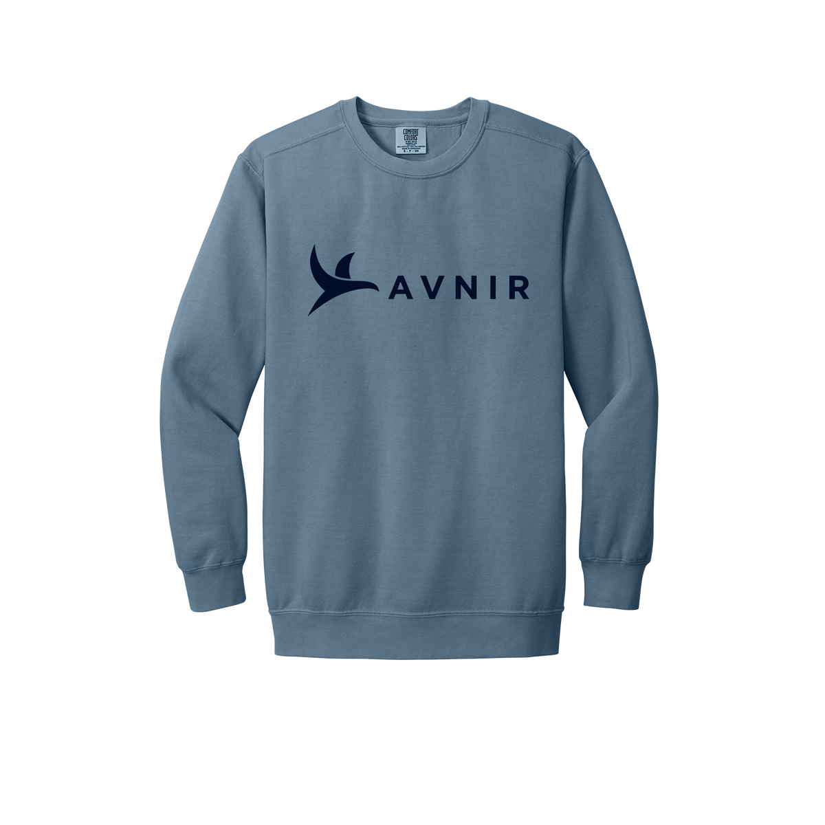 avnir-premium-comfort-crewneck-dtf-front-1566-bluejean-flat-front