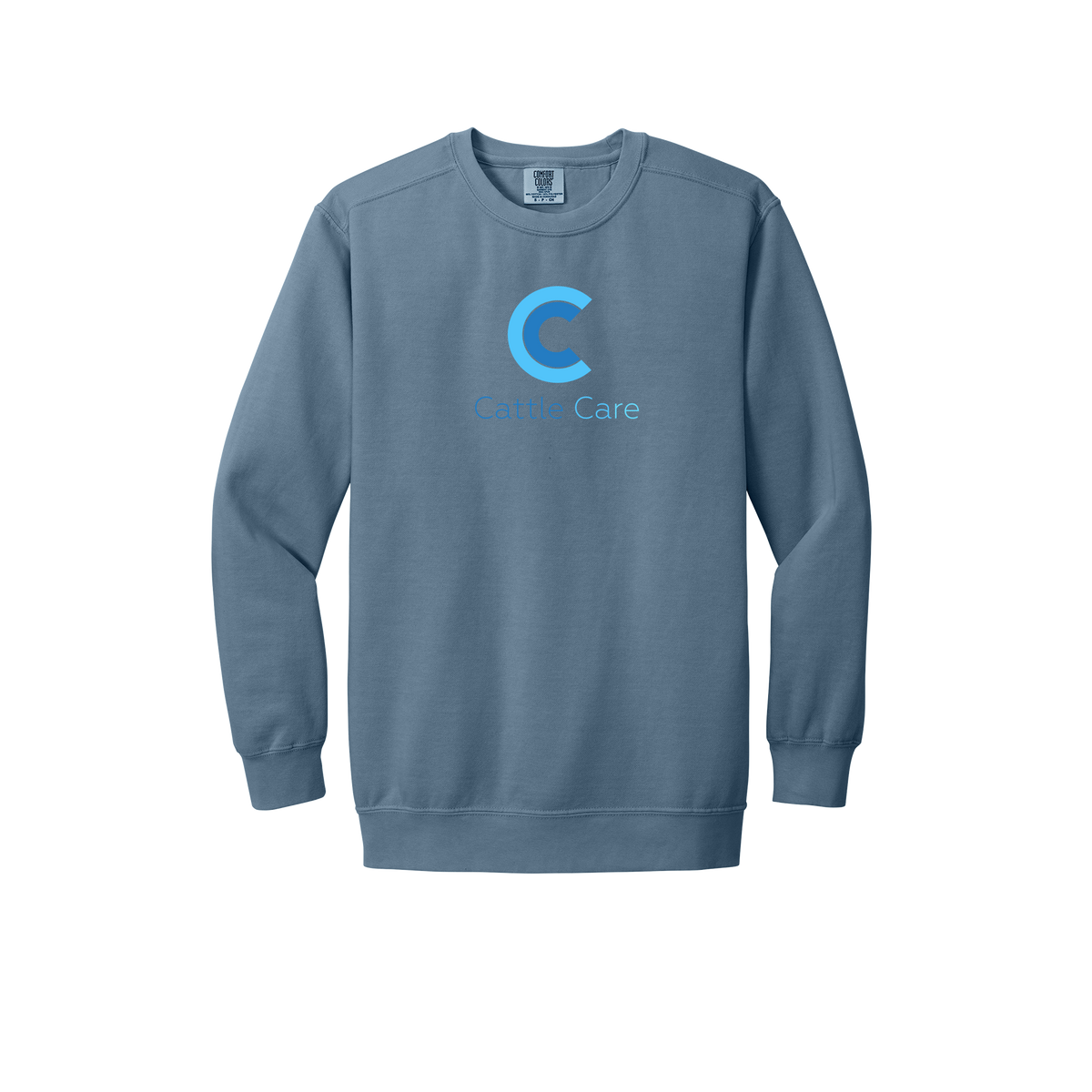 cattle-care-premium-comfort-crewneck-dtf-front-1566-bluejean-flat-front