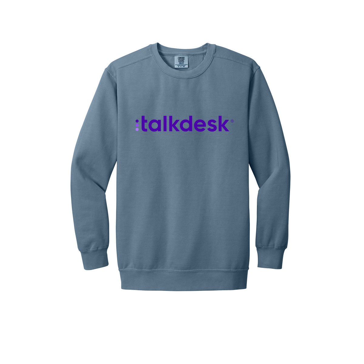talkdesk-premium-comfort-crewneck-dtf-front-1566-bluejean-flat-front