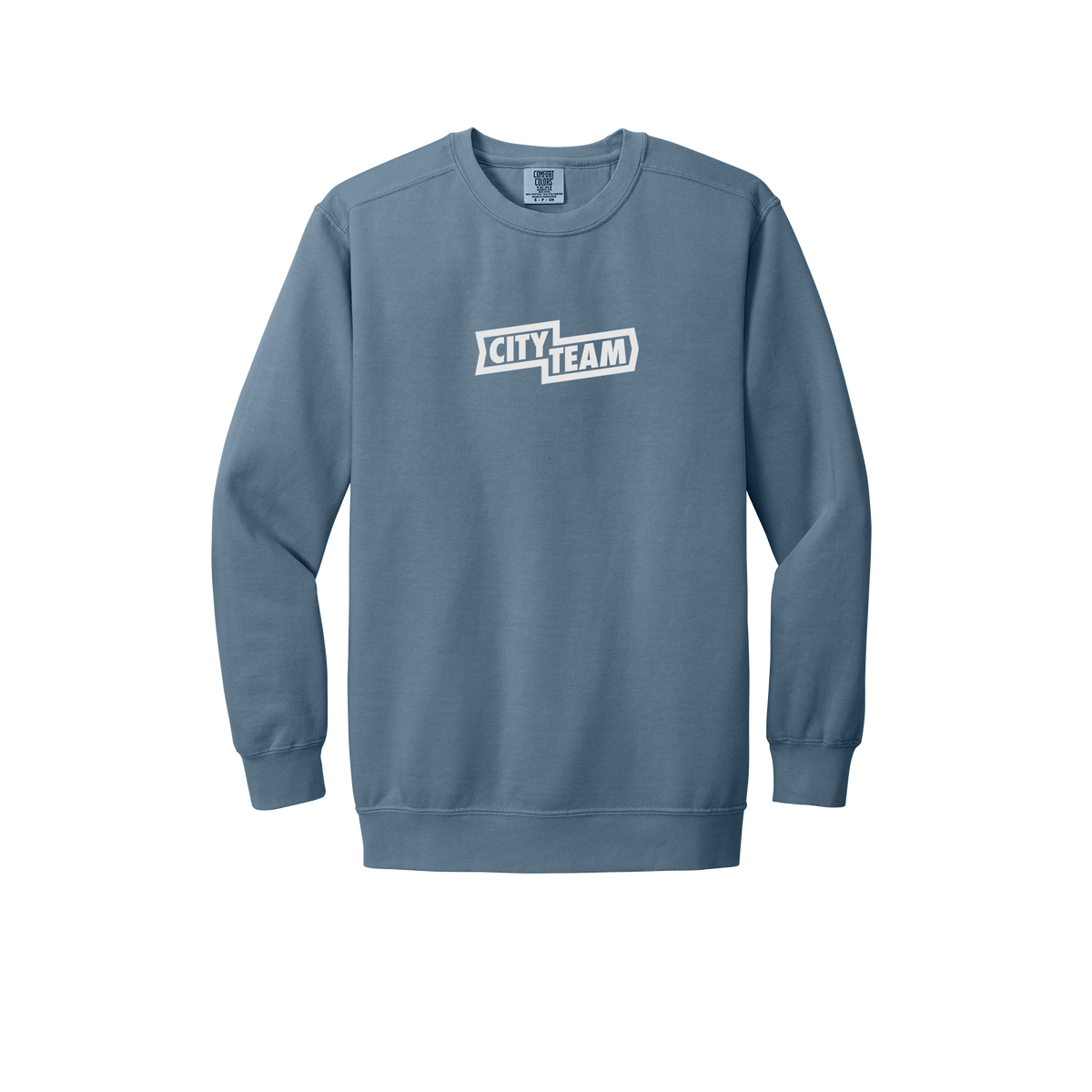 cityteam-premium-comfort-crewneck-dtf-front-1566-bluejean-flat-front