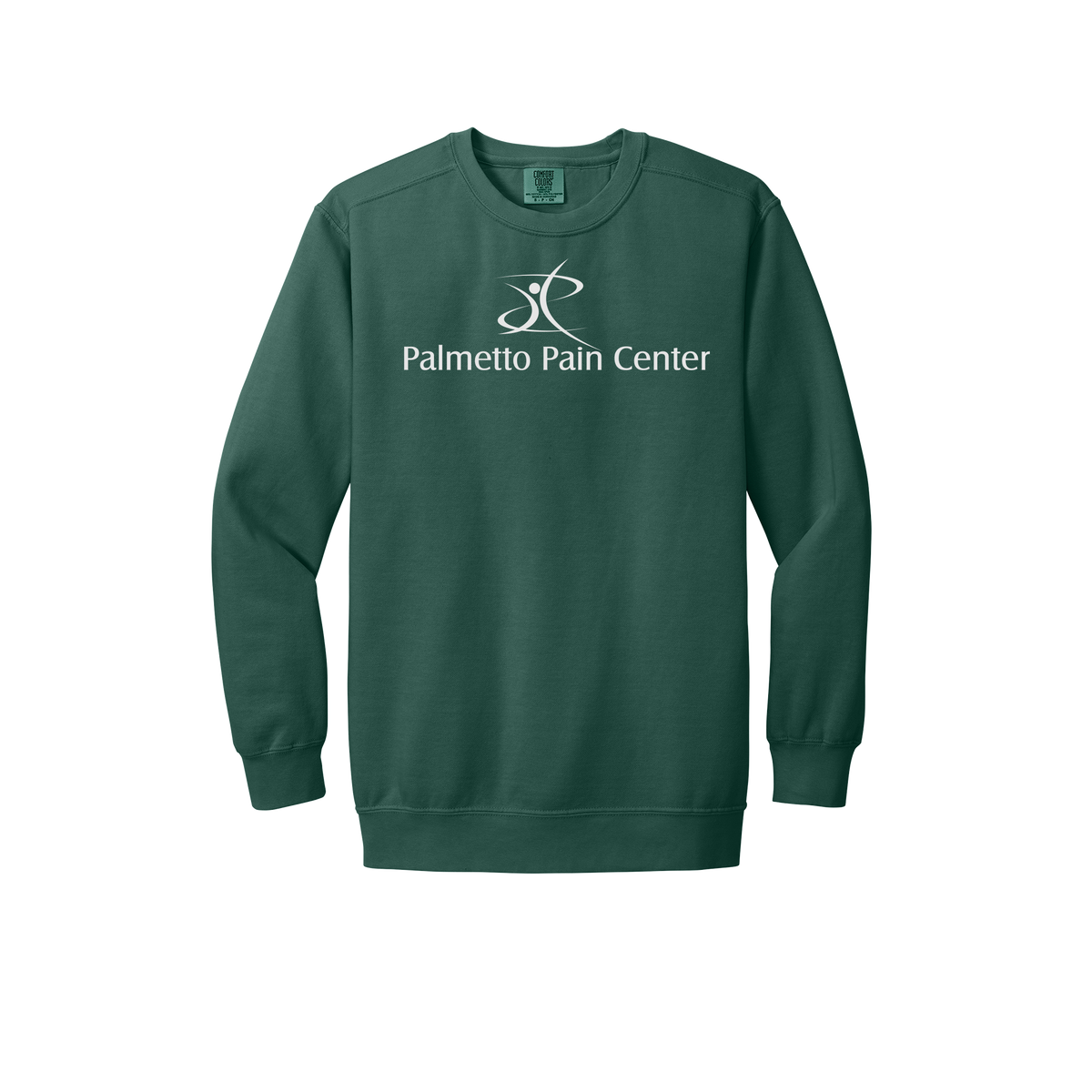 palmetto-pain-center-premium-clinic-comfort-crewneck-dtf-front-1566-bluespruce-flat-front