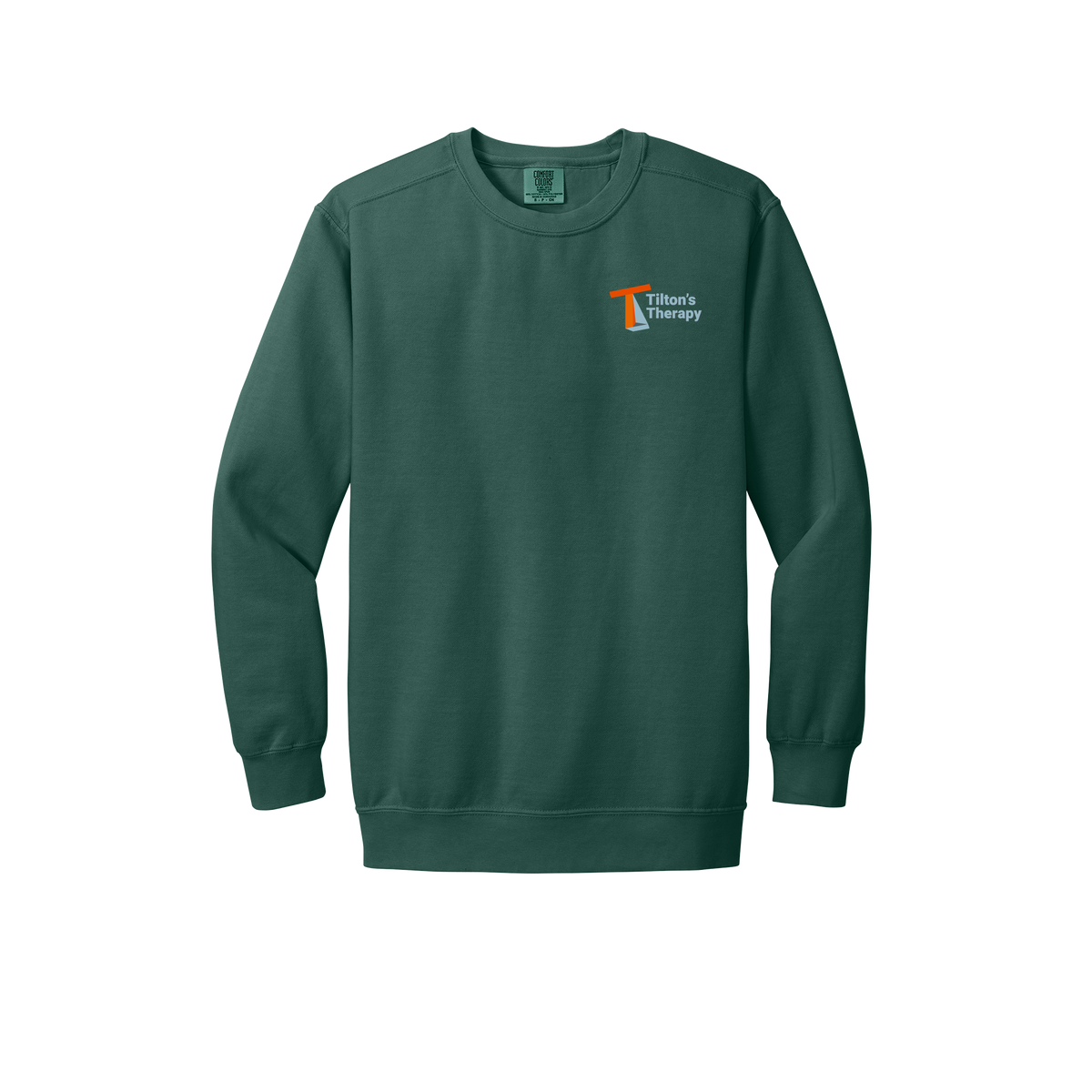 tiltonstherapy-premium-comfort-crewneck-dtf-leftchest-1566-bluespruce-flat-front