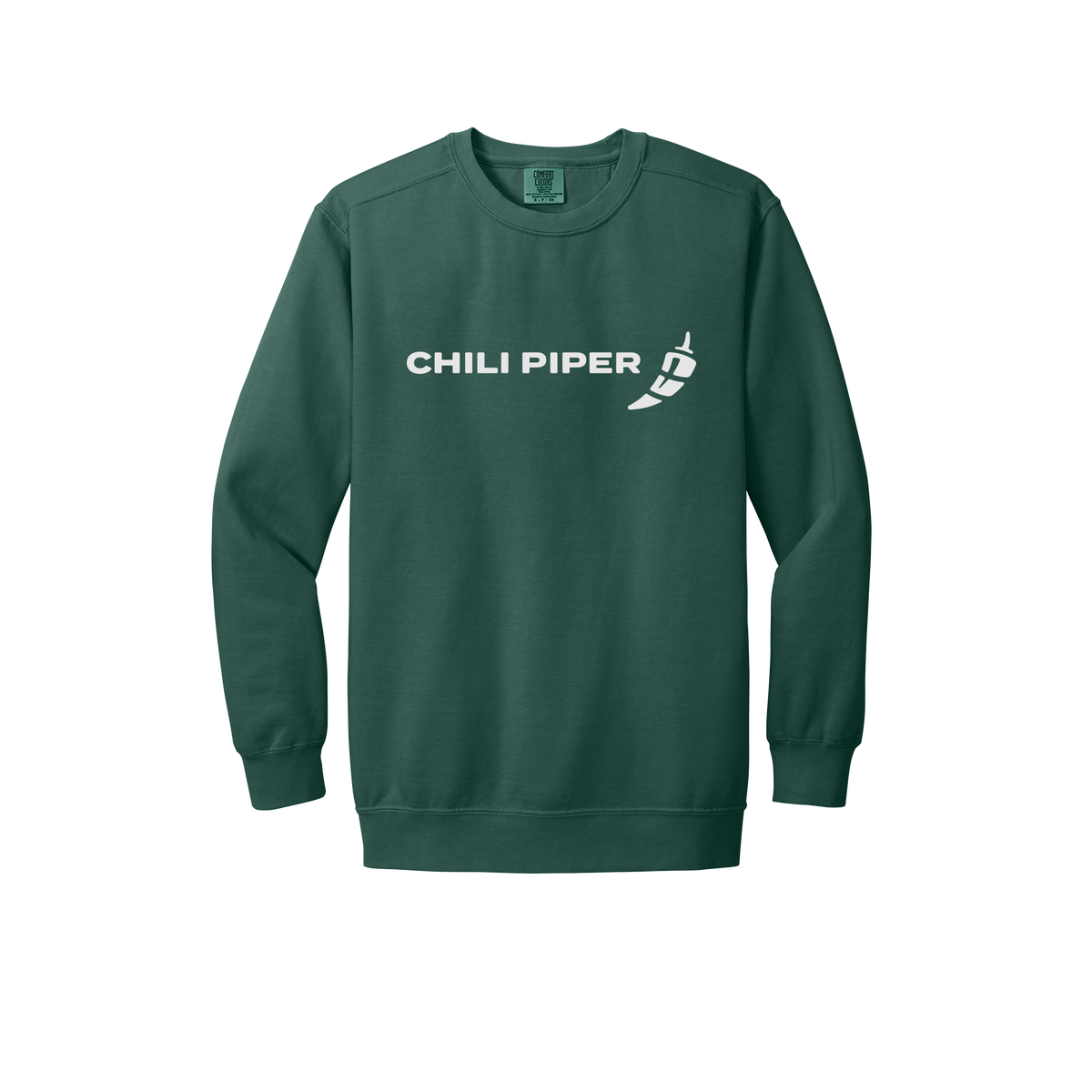 chilipiper-premium-comfort-crewneck-dtf-front-1566-bluespruce-flat-front