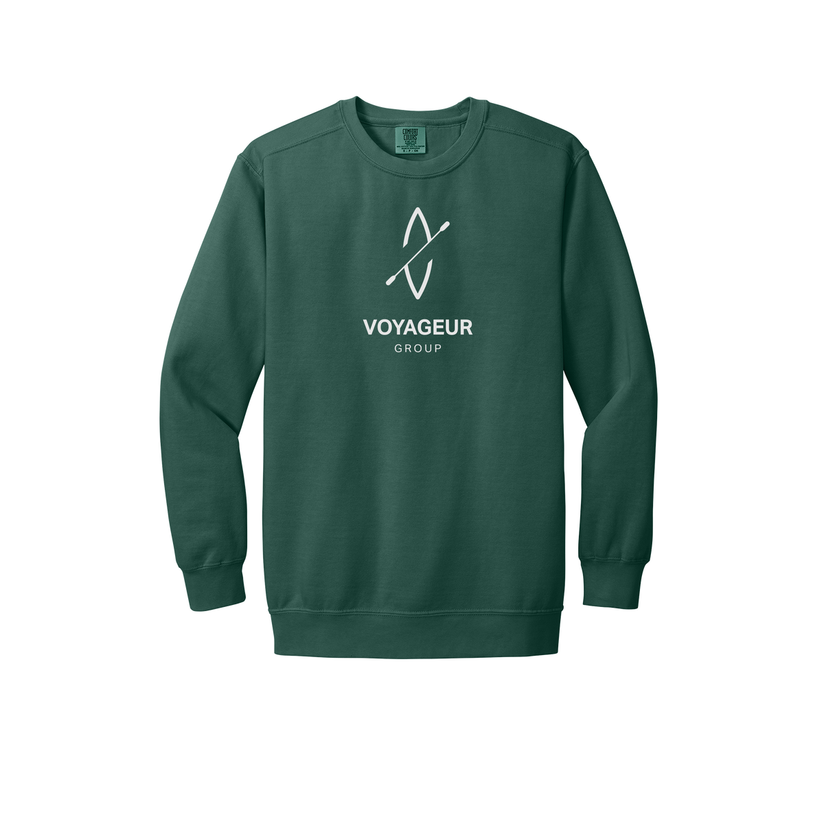 voyageurgroup-premium-comfort-crewneck-dtf-front-1566-bluespruce-flat-front