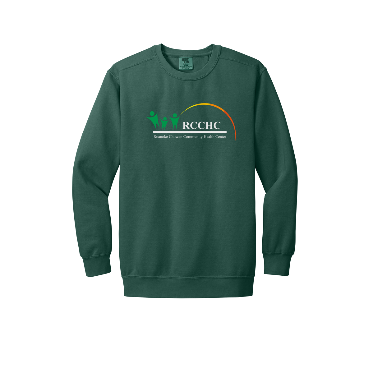 rcchc-premium-clinic-comfort-crewneck-dtf-front-1566-bluespruce-flat-front