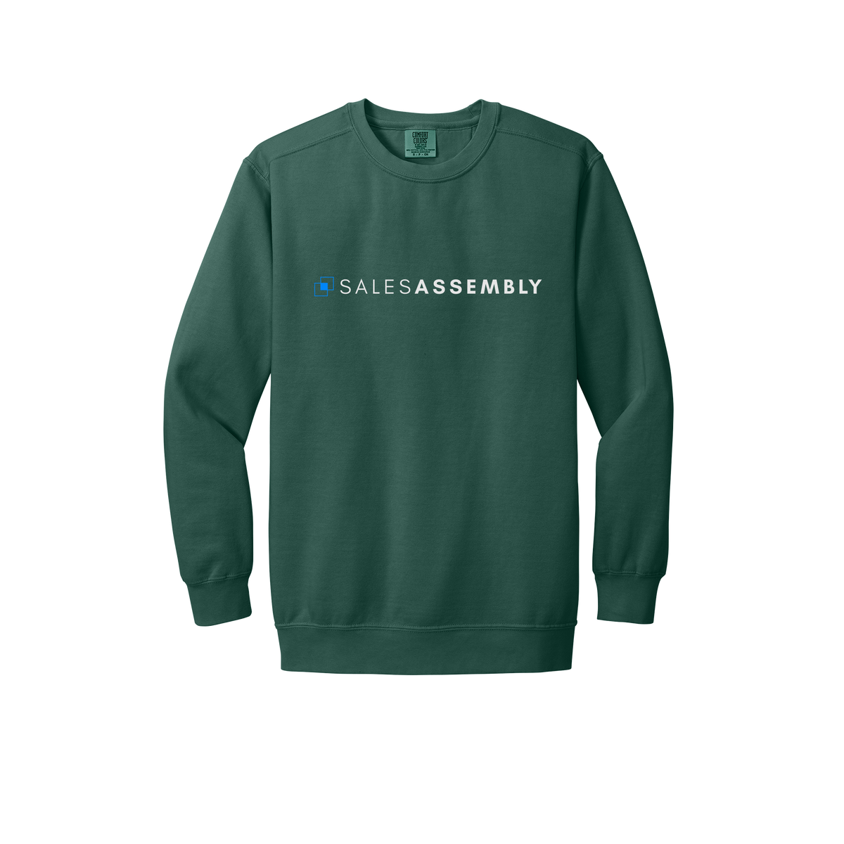 salesassembly-premium-comfort-crewneck-dtf-front-1566-bluespruce-flat-front
