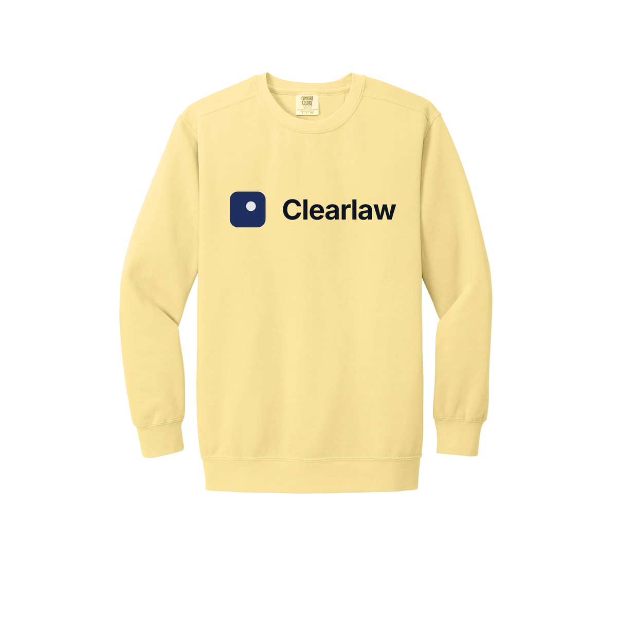 clearlaw-premium-comfort-crewneck-dtf-front-1566-butter-flat-front