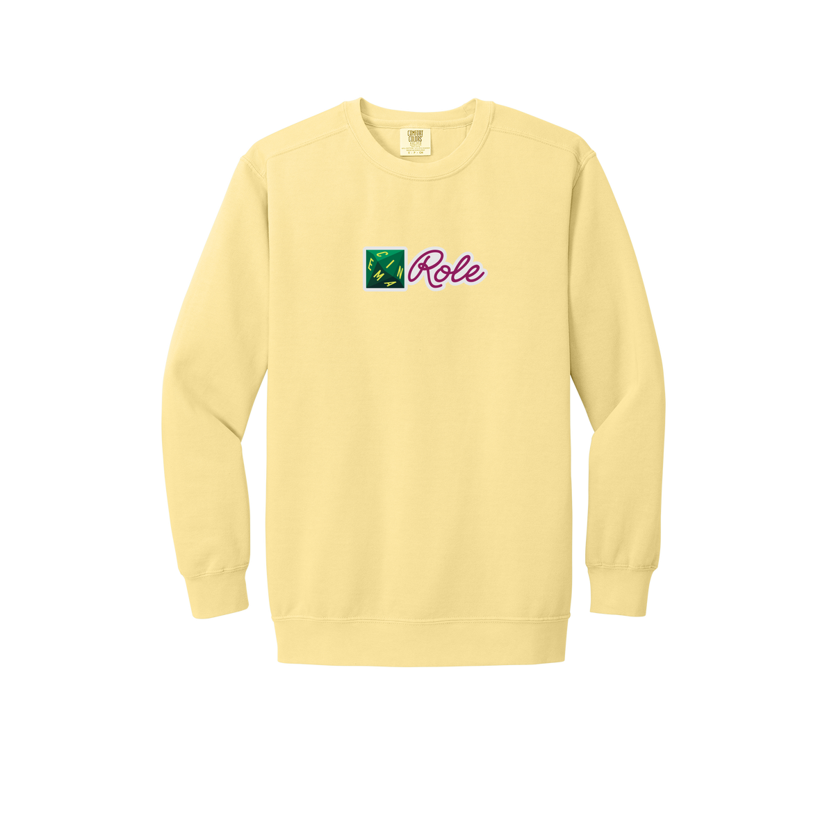 cinemarole-premium-comfort-crewneck-dtf-front-1566-butter-flat-front