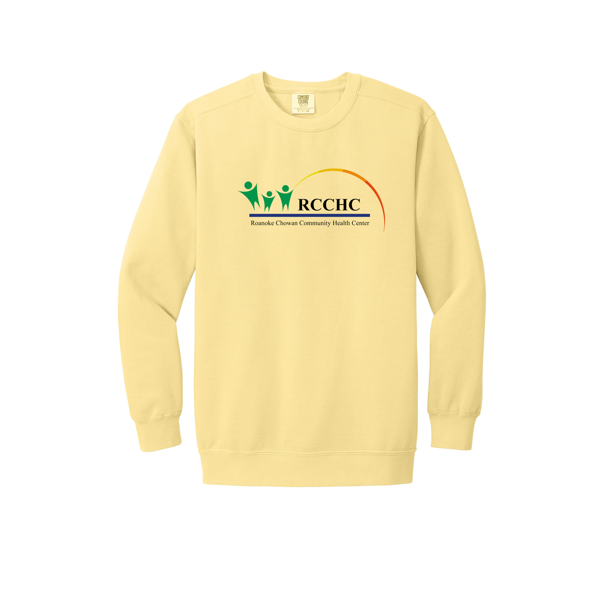 rcchc-premium-clinic-comfort-crewneck-dtf-front-1566-butter-flat-front