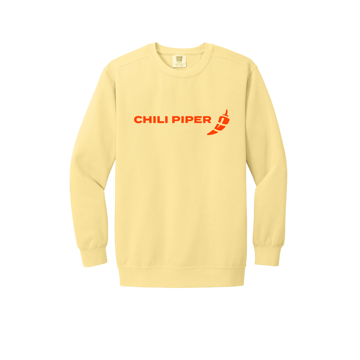 chilipiper-premium-comfort-crewneck-dtf-front-1566-butter-flat-front
