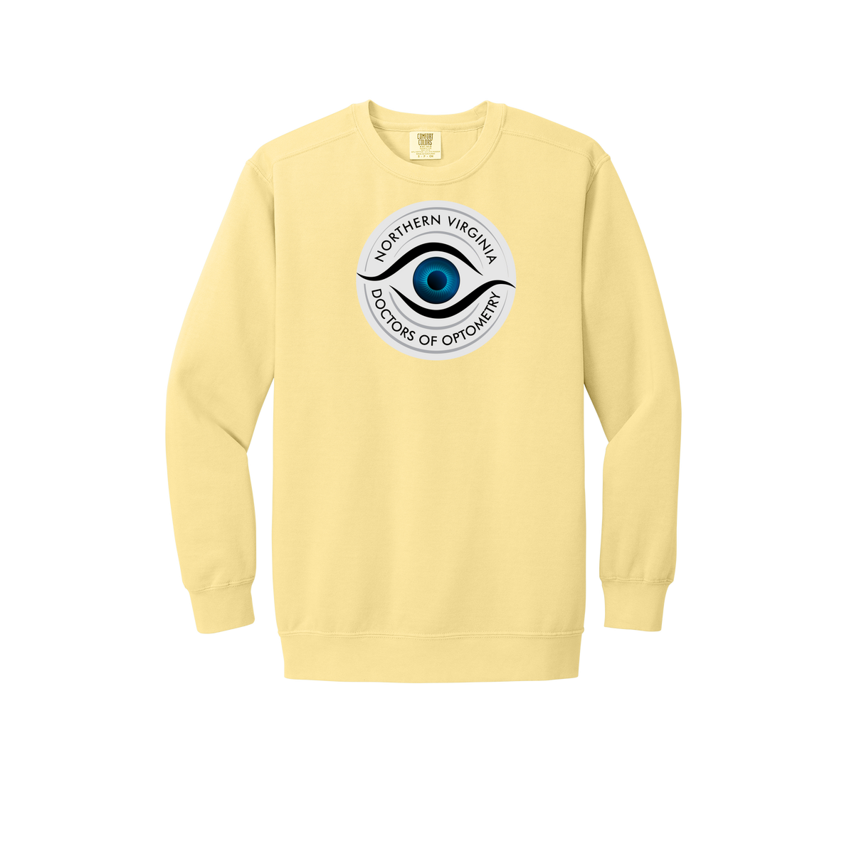 novaeyedocs-premium-clinic-comfort-crewneck-dtf-front-1566-butter-flat-front