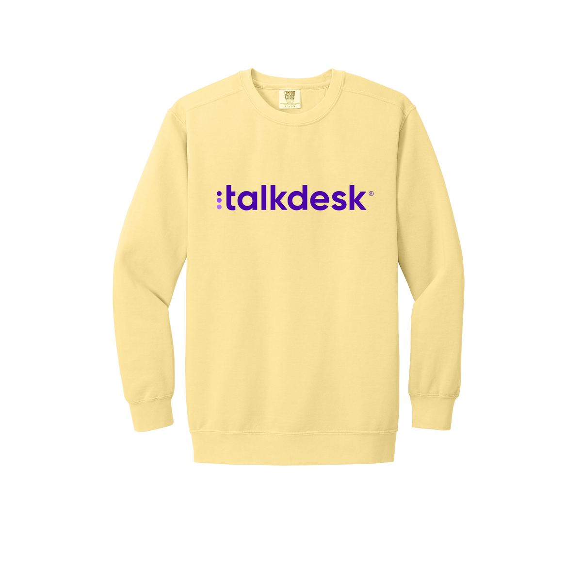 talkdesk-premium-comfort-crewneck-dtf-front-1566-butter-flat-front