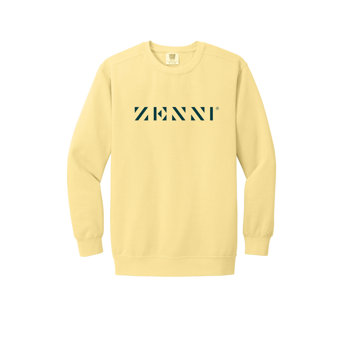 zennioptical-premium-clinic-comfort-crewneck-dtf-front-1566-butter-flat-front