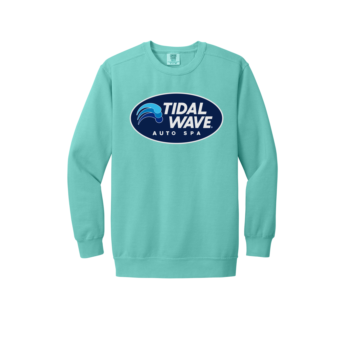 tidalwaveautospa-premium-comfort-crewneck-dtf-front-1566-chalkymint-flat-front
